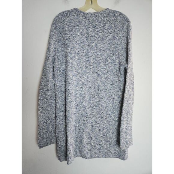 Banana Republic Women Blue Seed Stitch 100% Cotton Full Zip Sweater Jacket XL - Picture 7 of 10